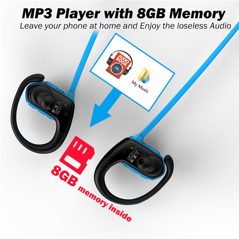 Ralyin M2 wireless headphones waterproof built-in 8GB memory Bluetooth Earphone Sport Bluetooth Headset wireless Earbud with Mic