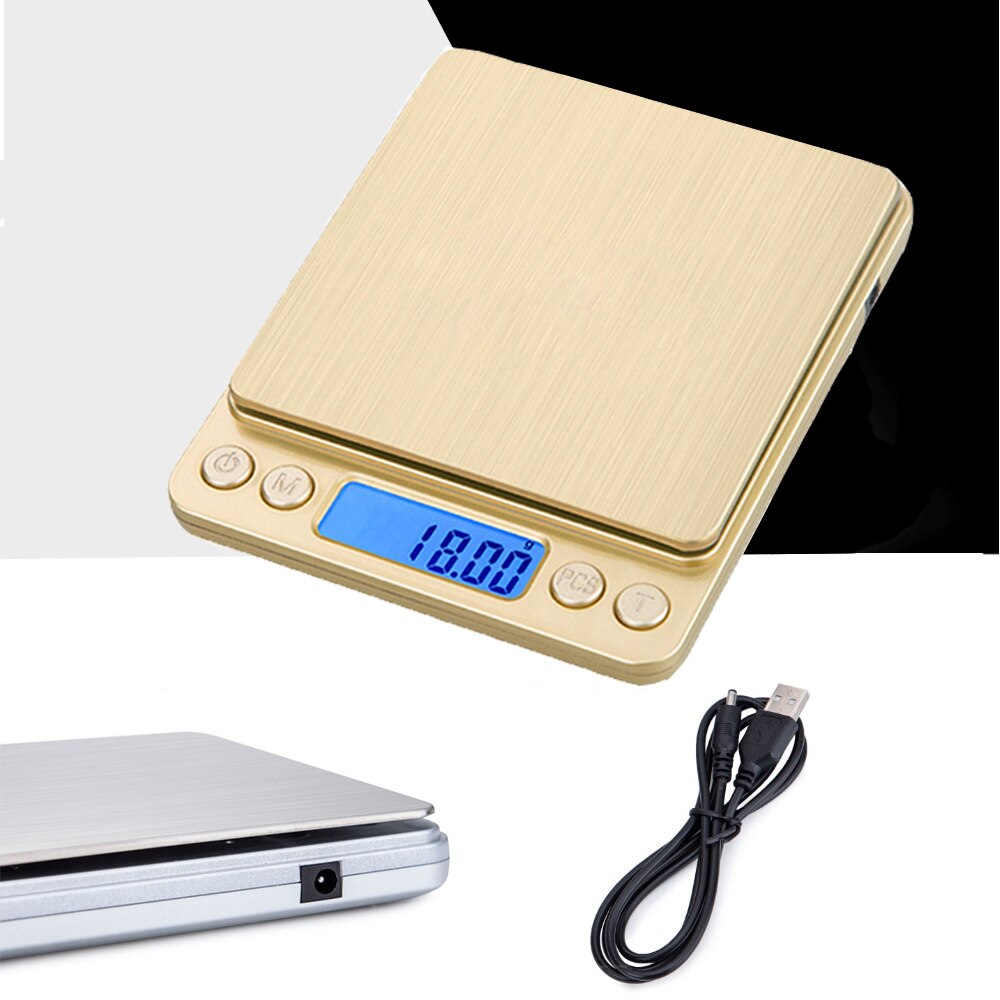 Balança eletrônica digital lcd 3kg/0.1g, usb, balança de pesagem para joias, gramas de joias de alta precisão, balança de peso para cozinha