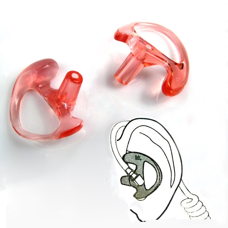 2 Stuks Zachte Oorstukje Oordopjes Voor Radio Akoestische Buis Oortelefoon Headset Walkie Talkie Brand
