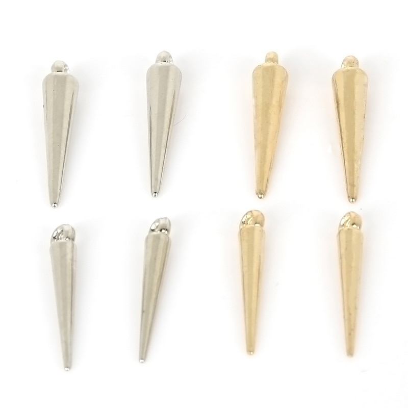 100-200 pcs/lot Rhodium/or couleur CCB plastique cône forme perles breloques pendentifs pour Bracelet collier bijoux à bricoler soi-même résultats