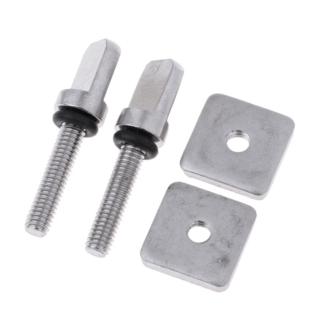 2 Sets 316 Stainless Steel SUP &amp; Long Board Fin Screw Set Tool Free Silver