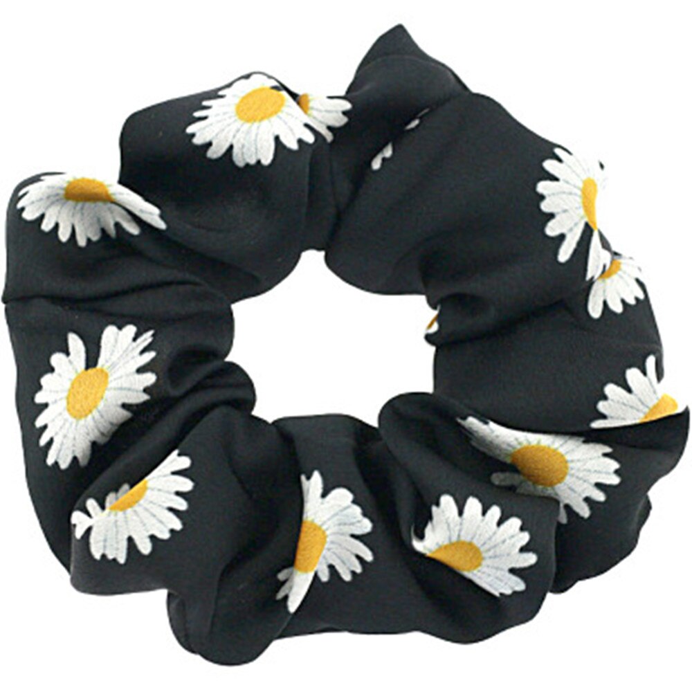 Ins menina pequenas margaridas cetim elástico de borracha corda de cabelo laço rabo de cavalo anel de cabelo pacote laços de cabelo elásticos faixas de cabelo para meninas