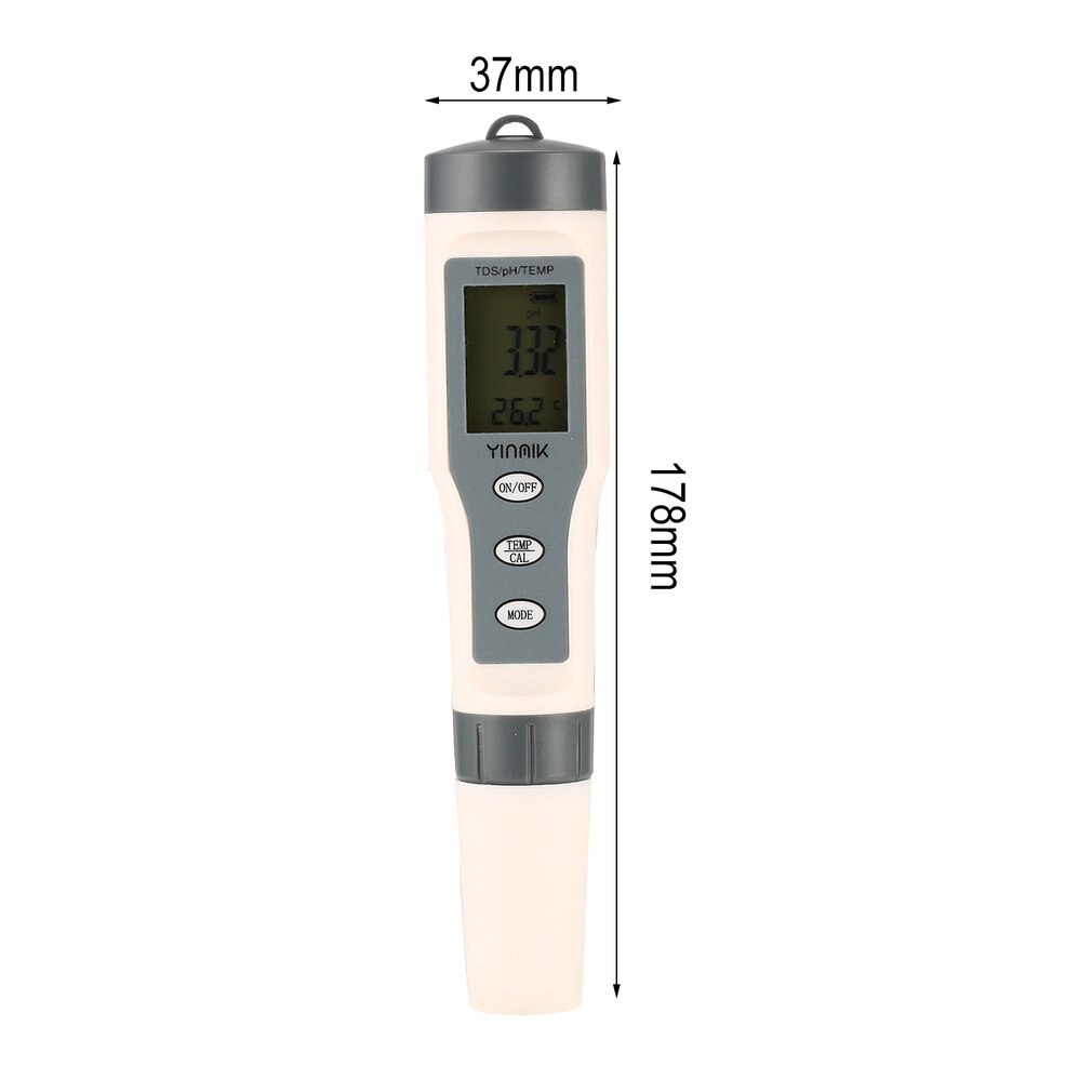 3 in 1 Digital Water Analyzer pH Monitor TDS Temperature Meter LCD for Aquarium Acidometer Thermometer Measurement