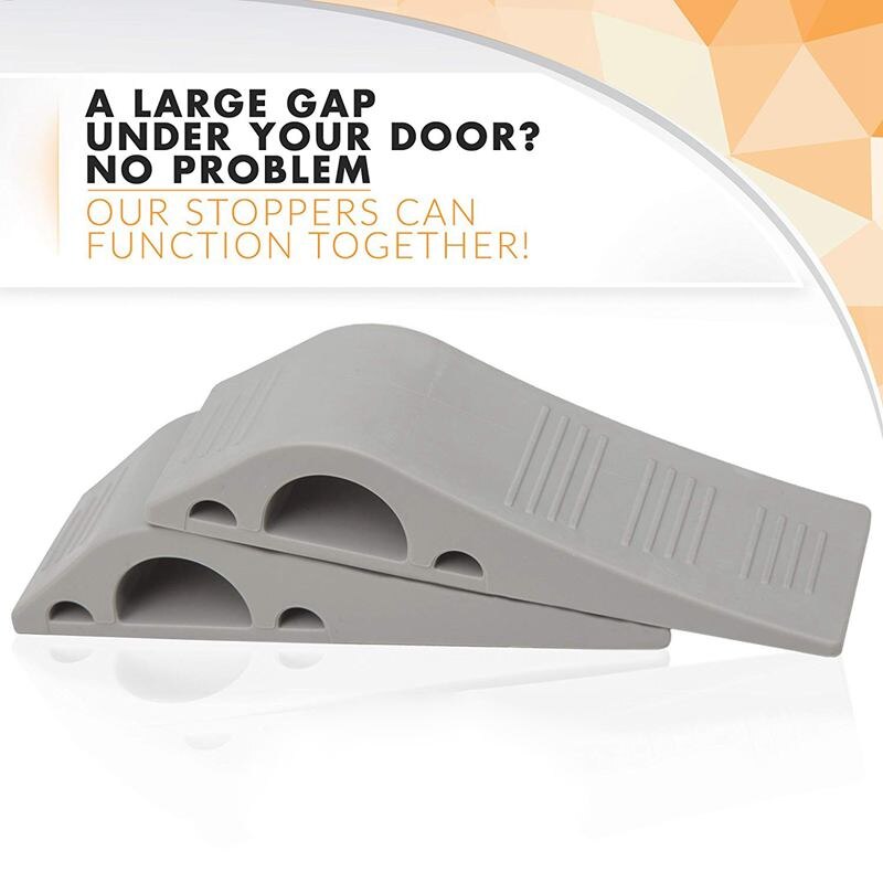 Deurstopper 2- pack set premium heavy duty deurstopper rubberen wig met decoratieve opberghouder - perfecte deurstopper als tochtstopper