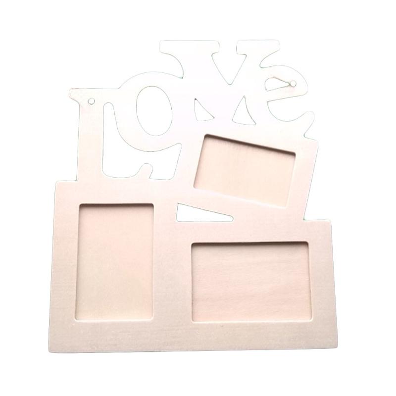 Holle drielaags hout blanco liefde diy schilderij fotolijst achtergrond muur huisdecoratie diy kunst ornament