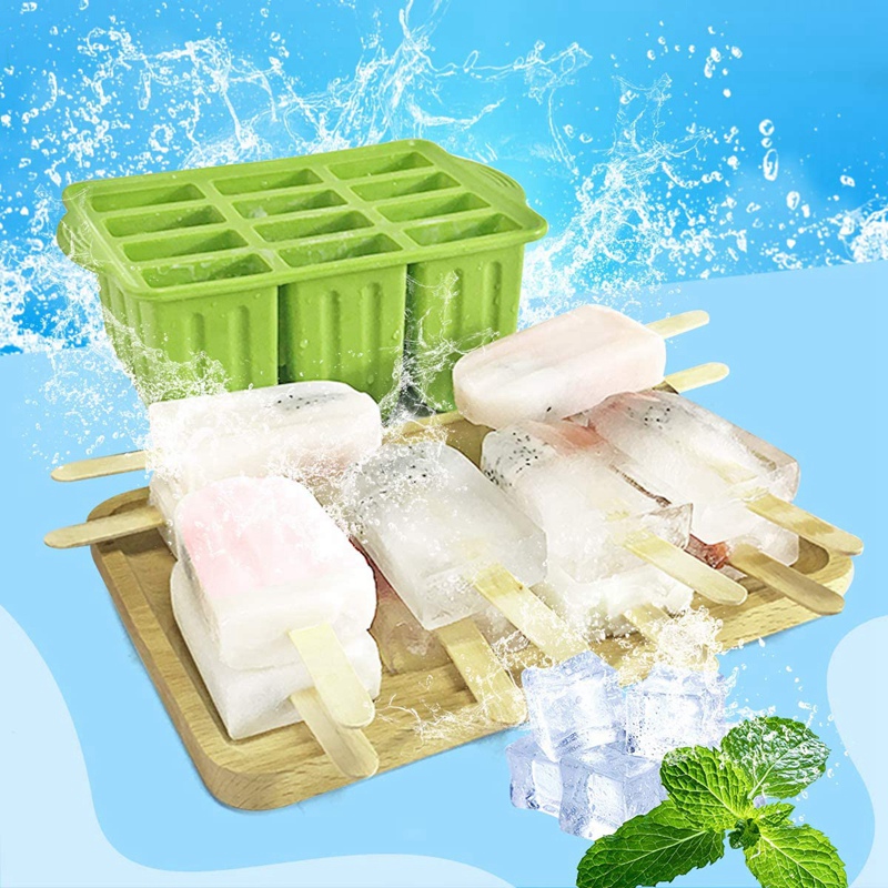 Silicone Popsicle Mold,Frozen Popsicle Mold Maker for Popsicle Ice Cream DIY,with 50PCS Popsicle Sticks Popsicle Bags