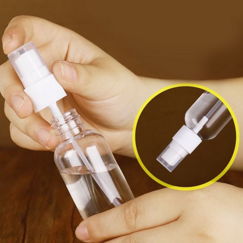 50ml Empty Refillable Bottle With Key Ring Hook Travel Transparent Plastic Perfume Bottle Alcohol Container Hand Sanitizer