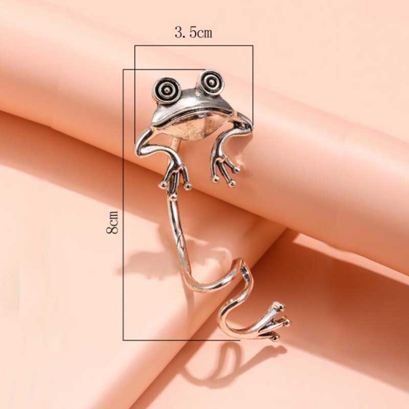 Jahrgang Frosch Ohrringe Silber Farbe Frosch Ohr Knochen Clip Ebene Ohr Clip Ohr Haken Persönliche Kreative Schmuck Neue heißer