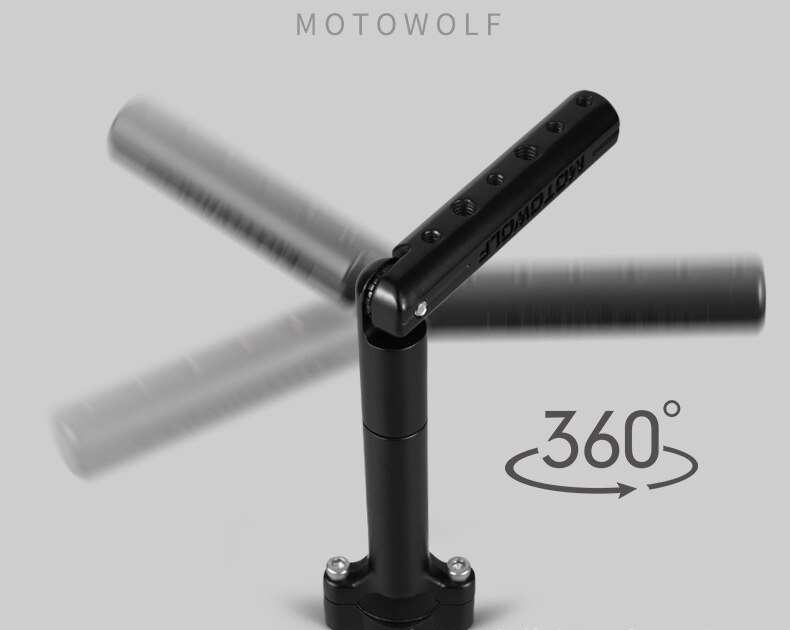 Motowolf motorcykel roterende udvidet støttebjælke aluminiumslegering driver forlygte bakspejl beslag støtte