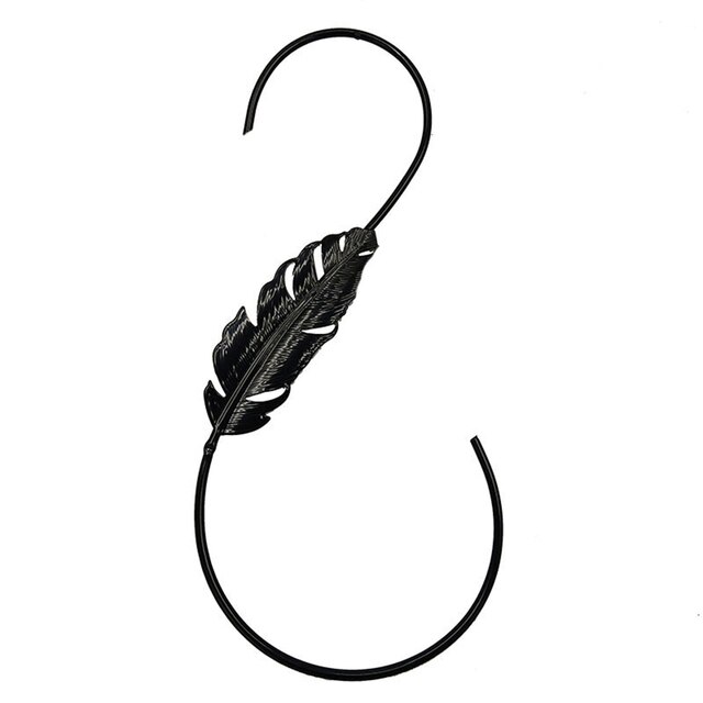 Crochet de clôture en métal pour mangeoires à oiseaux, 1 pièce, crochet de panier intérieur et extérieur pour suspendre des plantes, couvercle d'ombre, lumières extérieures: Feather