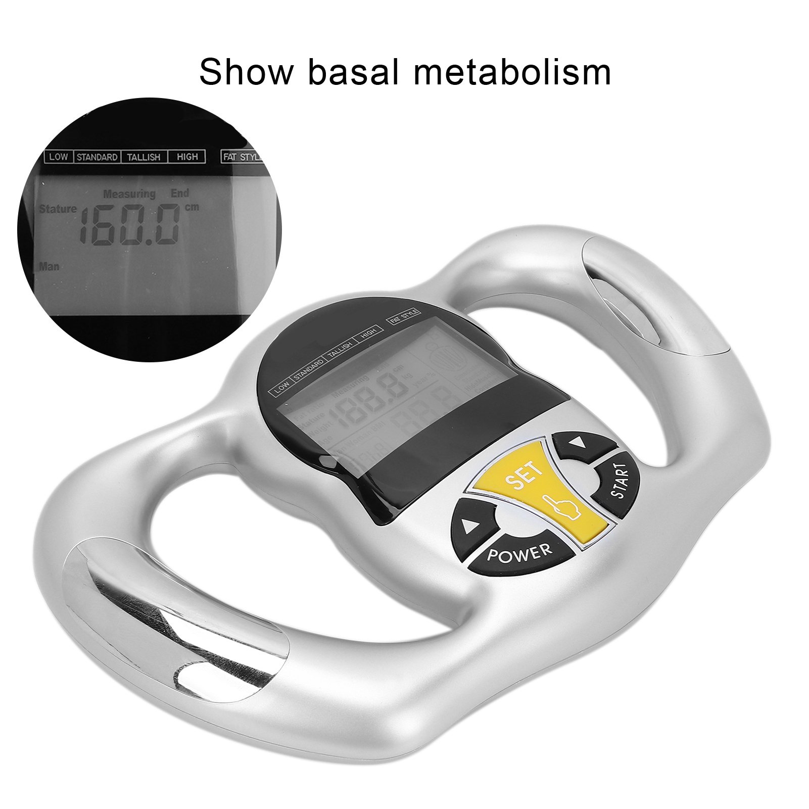 Instrumento de medição de gordura corporal portátil ABS BMI Medidor Analisador de gordura Monitor Dispositivo de medida