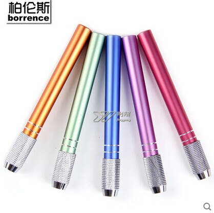 Udsøgt aluminium stang enkelt hoved blyant forlænge skitse blyantforlænger plus stangfarvet blyant aflang stang 5 stykker / parti