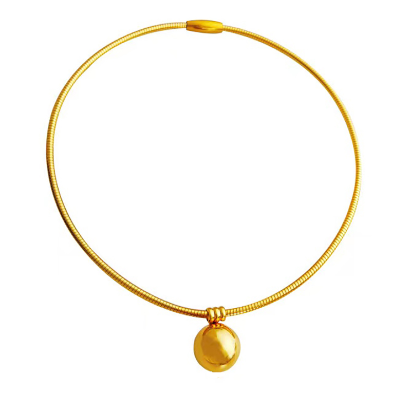 2025 Ronde Bal Hanger Rvs Chockers Draaimomenten Sexy Overdreven Ketting Van Koreaanse Vrouwen Mode-sieraden Voor Gifl