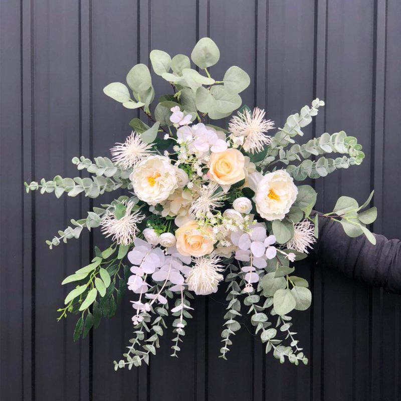 50/100cm DIY Romantic Wedding Silk Peonies Rose Flower Wall Arrangement Supplies Artificial Row Decor Iron Arch Backdrop: PJ