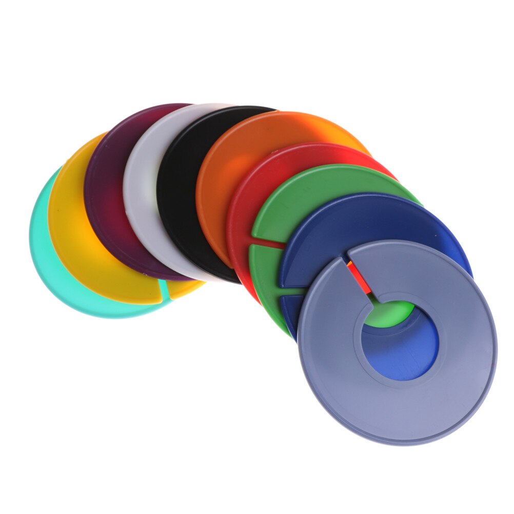 Porte-vêtements en plastique vierge | Anneau, séparateur de taille, convient à un Tube rond ou carré, couleur aléatoire, , 10 pièces/lot