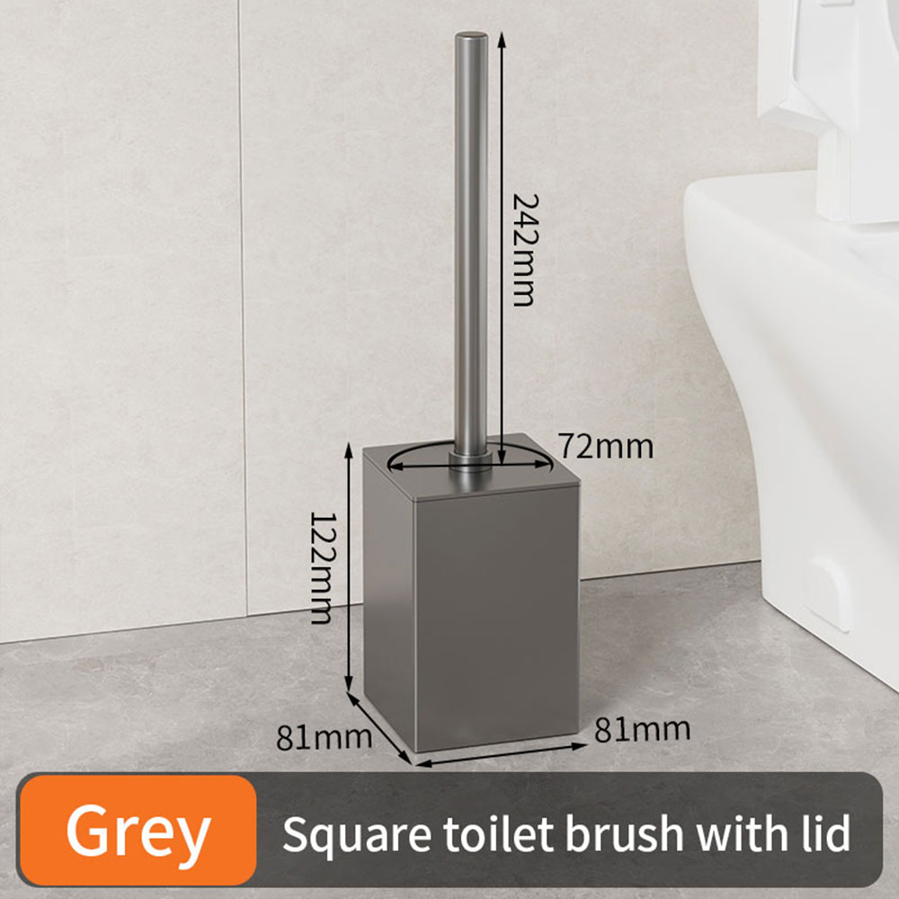 Luxus Wc Pinsel Metall Shell Wand-Wc-bürstenhalter Kein Totwinkel Hause Reinigung Werkzeuge Bad Zubehör: WHITE