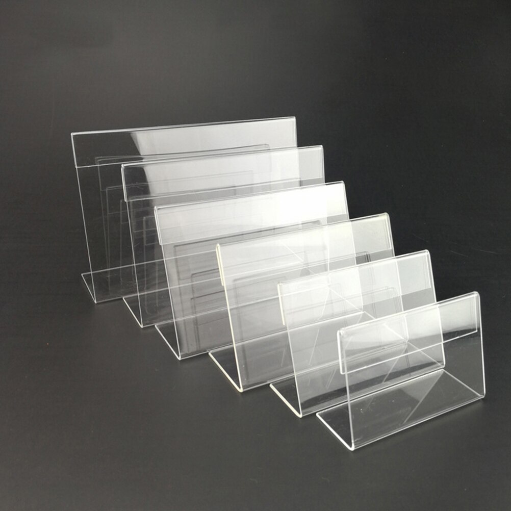 30Pcs 6x4cm Acrylic Shelf Label Holder Price Tags Premium Plastic Transparent Price Tag with Price Card