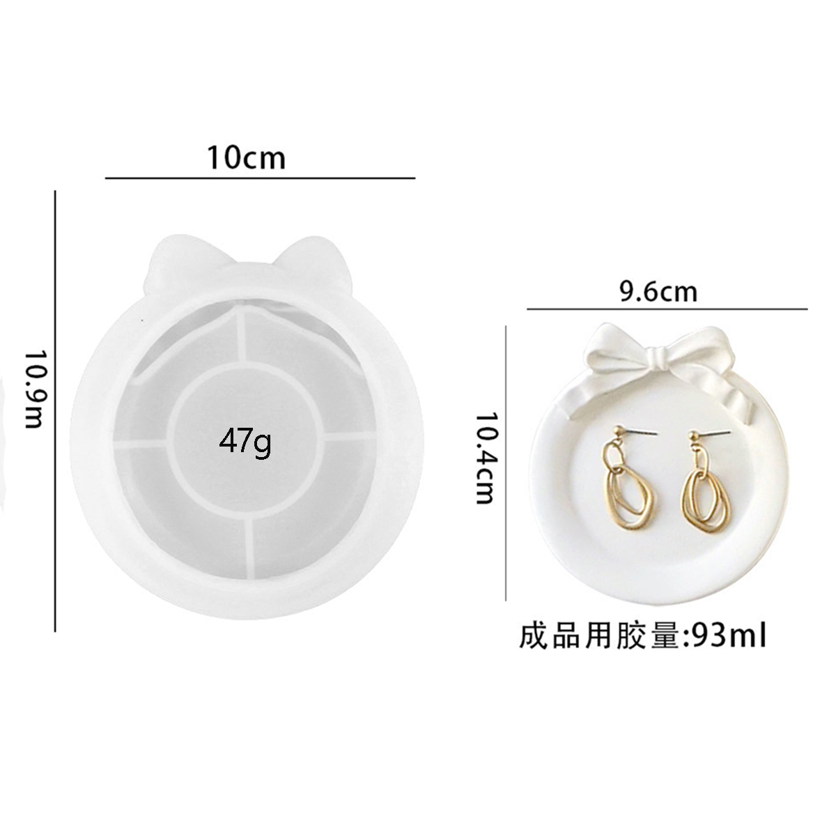 Bandeja de encaje de arco, molde de silicona, bricolaje, molde de fundición de yeso de cemento de hormigón, Cenicero, posavasos, fabricación de yeso de cristal, artesanía de decoración del hogar