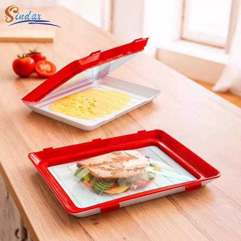 Eco Food Preservation Tray Food Preservation Stackable Magic Elastic Food Fresh Tray Reusable Food Storage Container