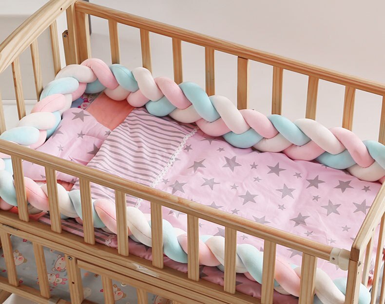 3M di Lunghezza Lungo Annodato Treccia Cuscino Letto bambino Della Decorazione Del bambino Imbottiture e Paraurti di Sicurezza e comfort Cuscino