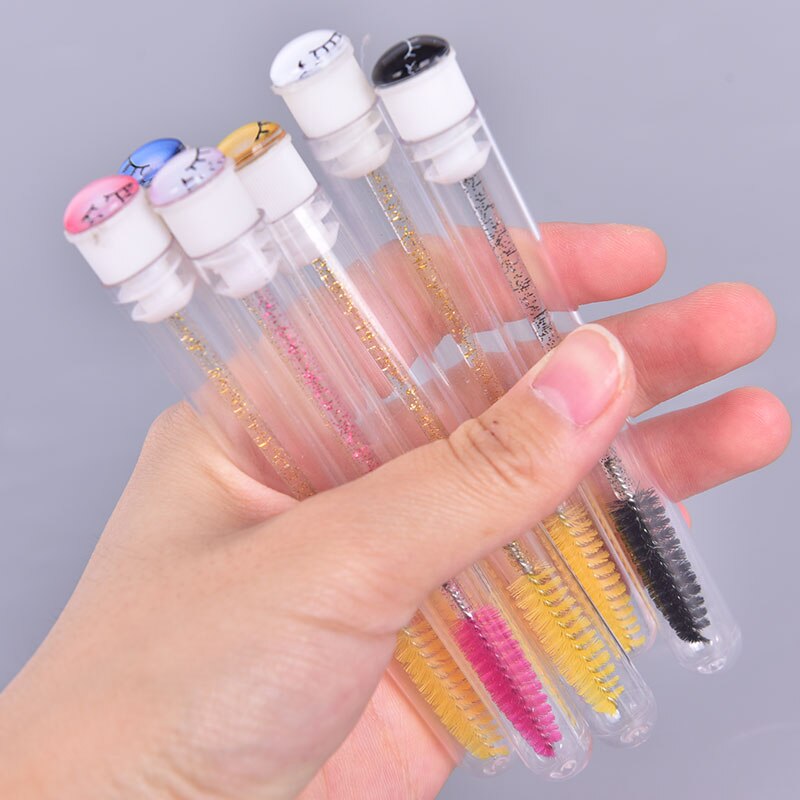 1 Uds. De brochas para pestañas con tapa, aplicador de colores, herramienta de maquillaje, brocha de tubo para pestañas, con tapas para rímel varitas, Varita para pestañas