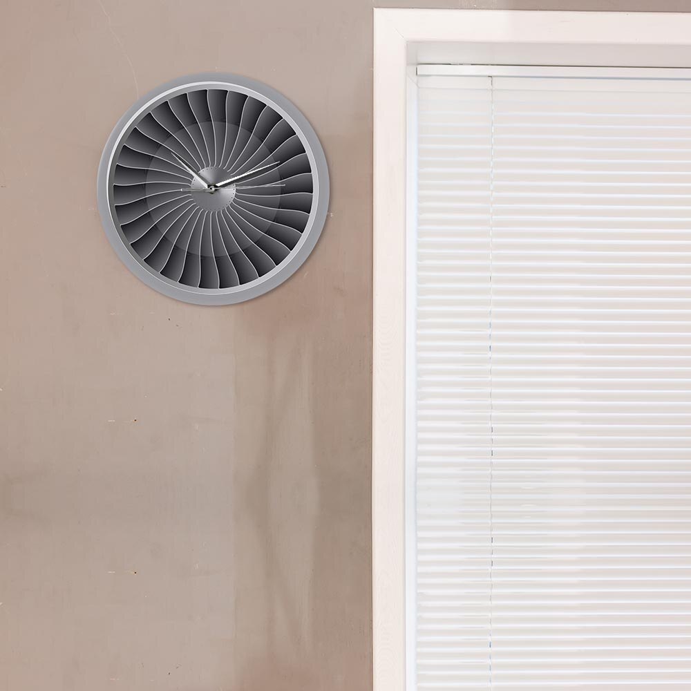 Jet Engine Turbine Fan Aviator Wall Clock Airplane Modern Wall Art Wall