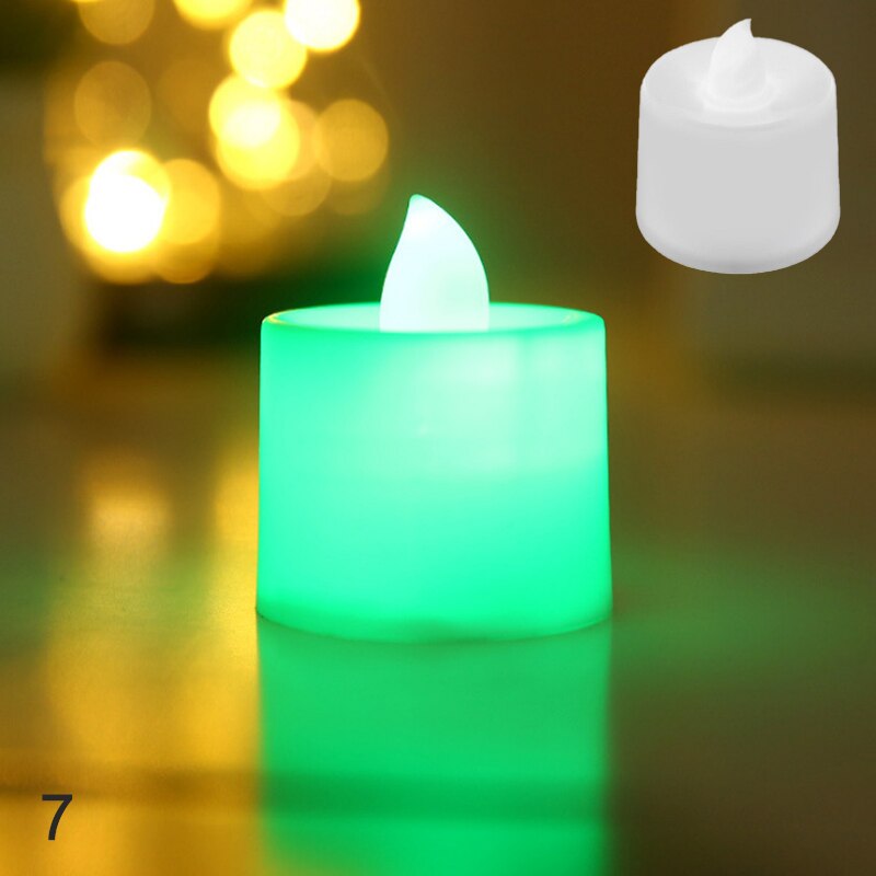 24pc Flameless Led Tealight Candles Battery Operated Warm White Flameless Pillar LED Simulation Candle Birthday Wedding Decor: 7