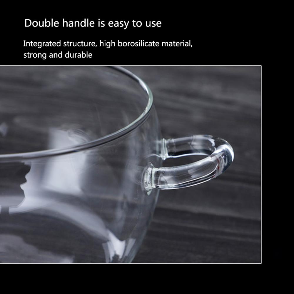 1.8l glasskålar för hushållsbruk binaural glasskål med lock värmebeständigt handtag stor kapacitet genomskinlig gryta