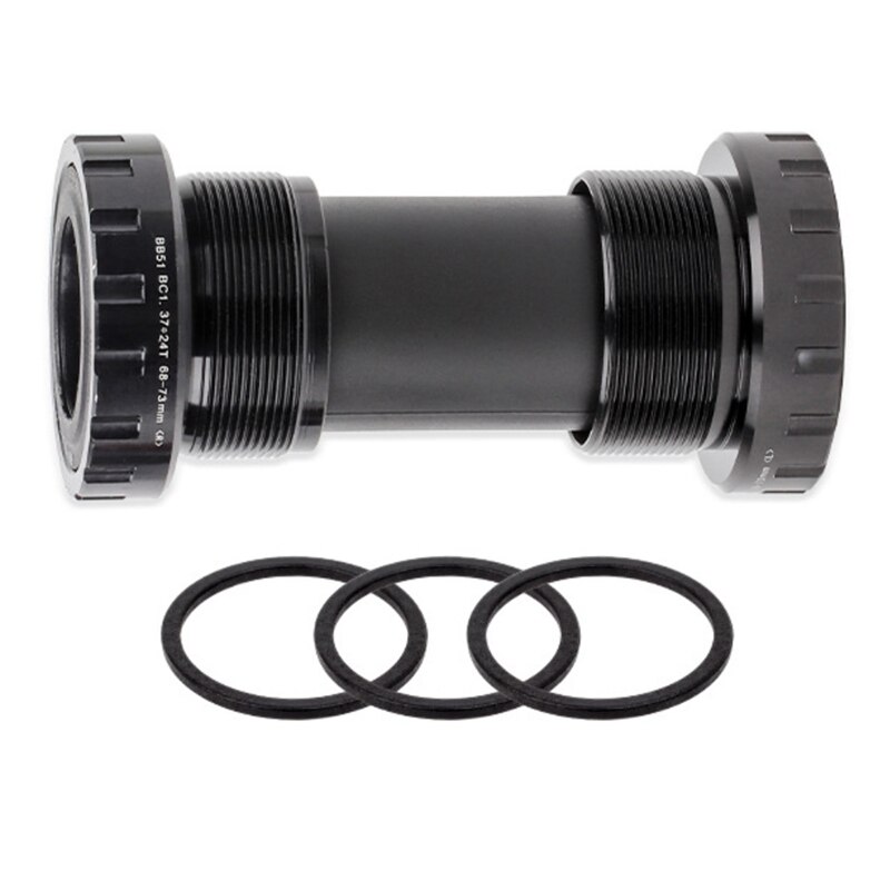 BLOOKE MTB Bearing Bottom Bracket 68Mm 73Mm BC1.37X24T Bottom Bracket Replacement Bike Sealed Thread Axis Kit 24Mm: black