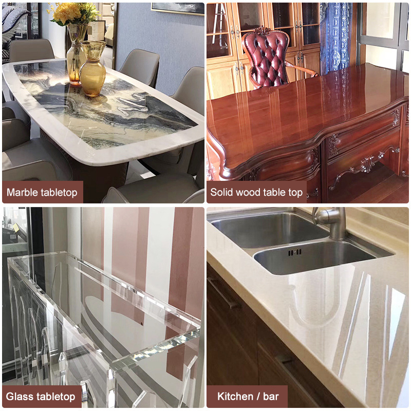 Nieuw Lijm Tafel Beschermende Film Glossy Clear Bescherming Anti-Kras Hittebestendige Meubels Stickers Voor Thuis