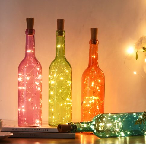10 PCS Battery powered cork bottle light 2m LED light bar light birthday party wine bottle stopper light bar (Without battery)