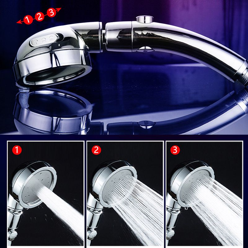 Handheld Shower Head High Pressure Chrome 3 Spary Setting with ON/OFF Pause Switch Water Saving Adjustable Luxury Spa Detachable