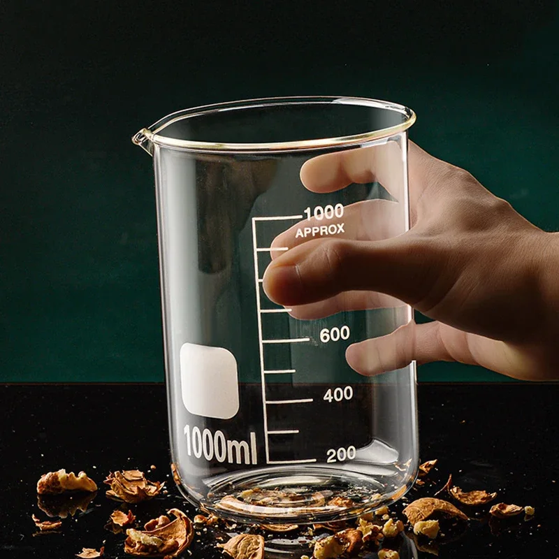 50-1000 ml Hohe Borosilikatglas Messbecher Küche Werkzeug Backen Messbecher Klare Skala Tasse Labor transparent becher