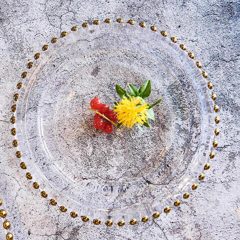Plato de ensalada de vidrio de 33cm, para cocina, Burdock, fruta, 10 pulgadas, vajilla de verduras, plato grande adecuado para hogar, Hotel, restaurante, utensilios de cocina