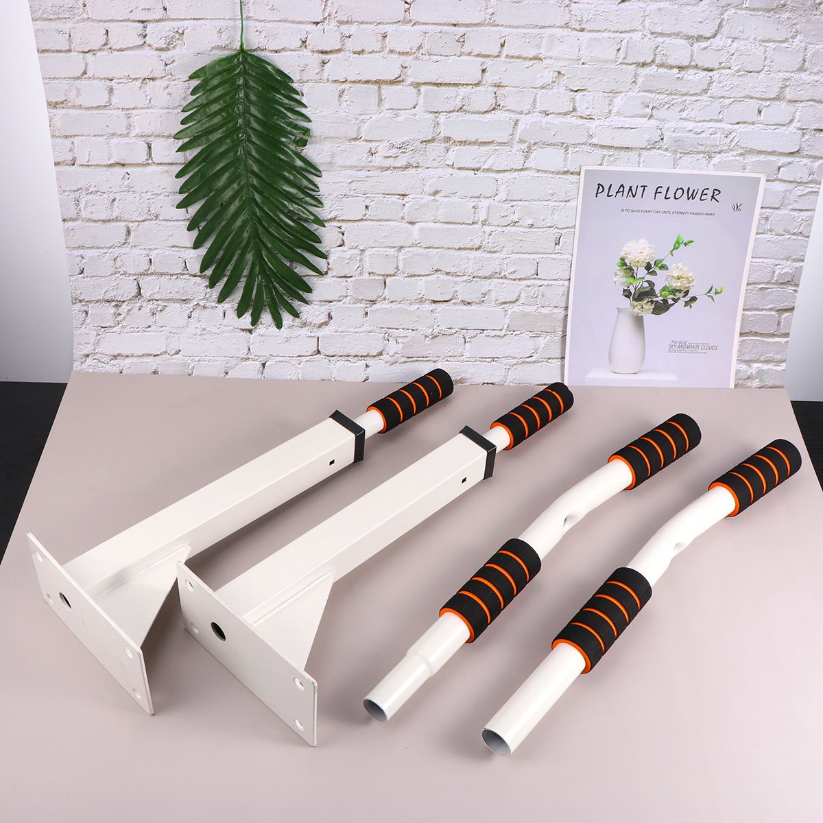 1Pc Upper Body Doorway Workout Bar Heavy Duty Pull-Up Bar Chin-Up Trainer for Home Gym(White)