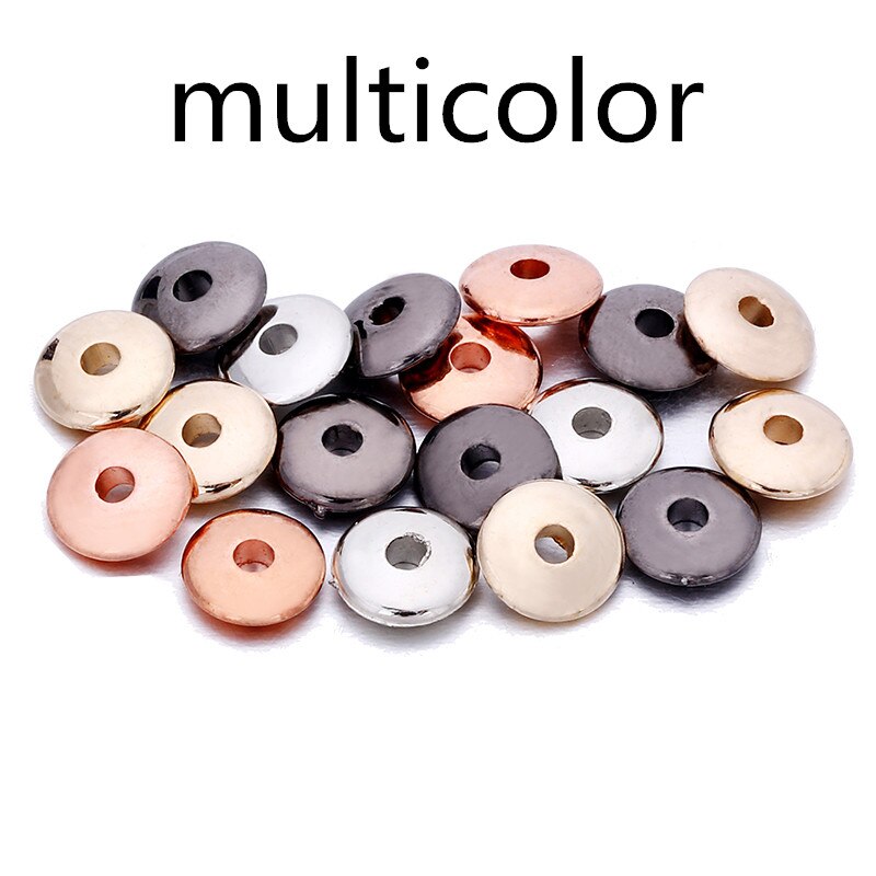 Cuentas espaciadoras de 4, 5, 6 y 8mm CCB, abalorios redondos planos para rueda, abalorios sueltos para DIY, suministros de fabricación de joyas, accesorios: ccbF multicolor / 6mmx100pcs