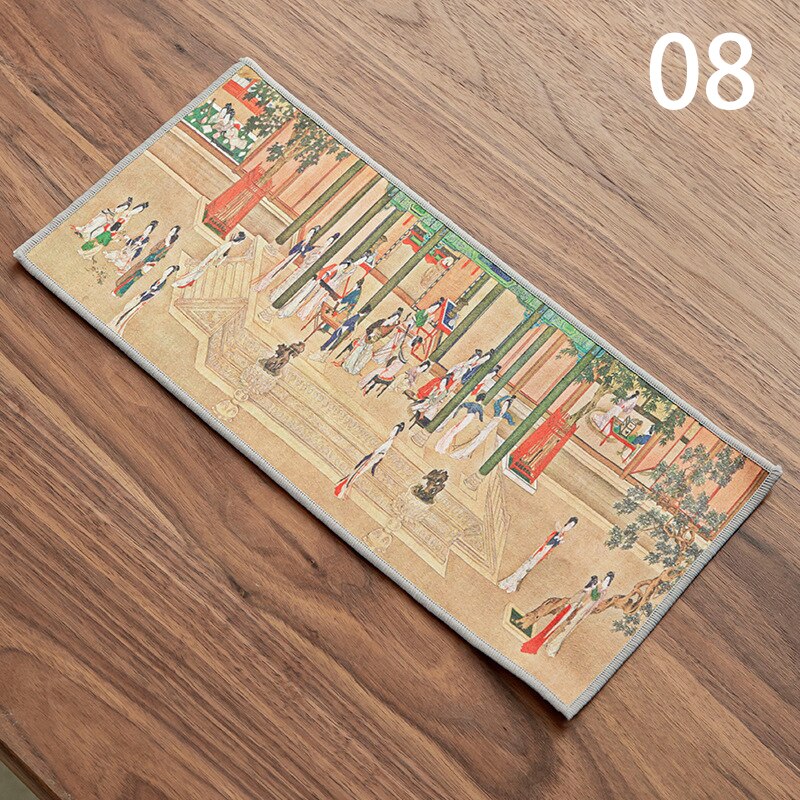 Painted Tea Towel Absorbent Rag Thickened Table Cleaning Chinese Tea Ceremony Household Kitchen Cleaning Towels Tea Accessories: 08