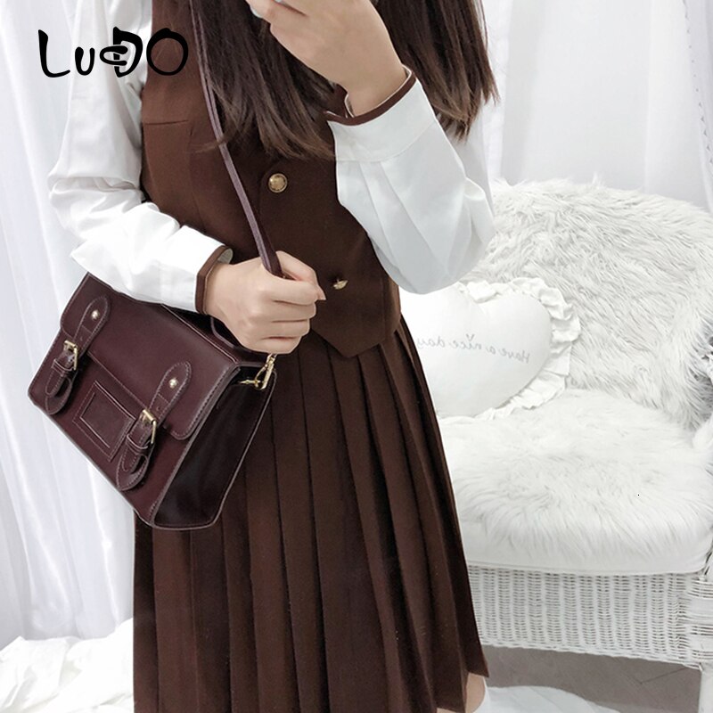 Vintage sacs à main huile cuir femmes sac de messager rétro femme épaule sac à bandoulière fille étudiant adolescent cartable Bolsa