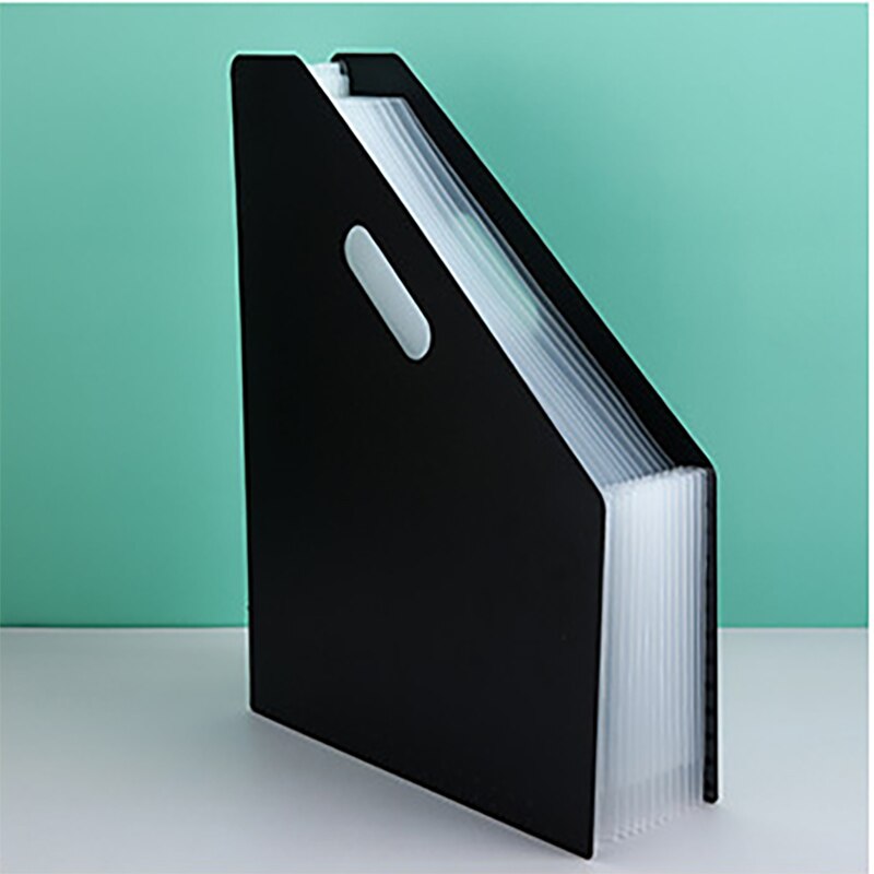 PP Material 13-Grid Office File Rack Foldable Vertical Folder File Storage Box File Basket Desktop Data Storage Rack: Black