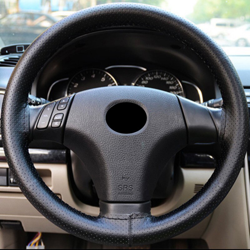 Auto gevlochten stuurhoes met leer 38cm auto voor ford c-max flex b-max atlas five fg f -350 f-250 e- serie
