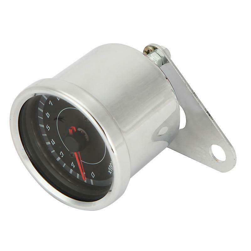 Silver Motorcycle Tachometer Odometer Speedometer Meter LED Digital Gauge Tacho Gauge Stainless Steel Speedometers