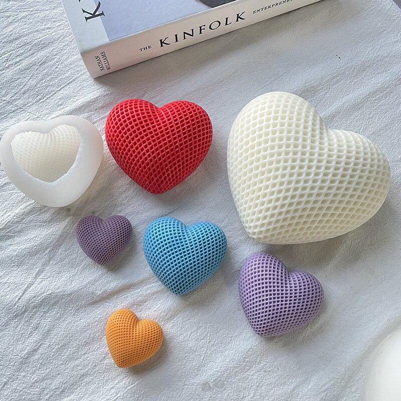 Heart Shape Silicone Mold Candle Mold DIY Crystal Epoxy Candle Aromatherapy Heart Mousse Cake Chocolate Mould Tool