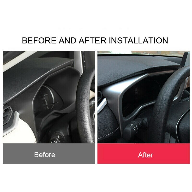 ABS Silver Dashboard Decorative Frame Trim Dash Panel Frame Trim Cover for Toyota RAV4 ( Left Rudder)