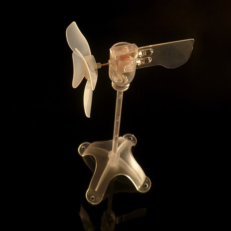 Self-luminous Wind Turbine with Base, Blue, Red, Green LED Windmill, 360 Degree Rotation, Wind Power Landscape Light G031