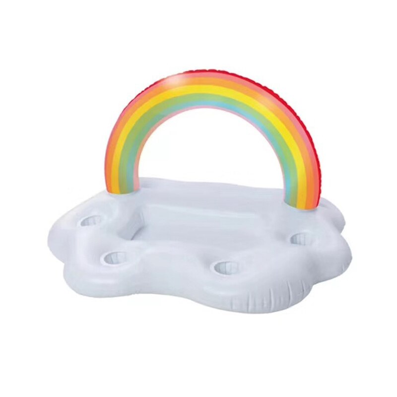 Verano Pvc piscina inflable portavasos agua hielo Bar inflable nube hielo bandeja taza arcoiris titular