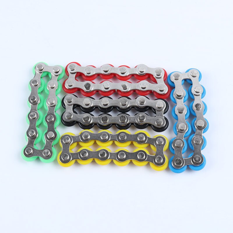 8/12 noeuds porte-clés chaîne Fidget jouet soulagement de la pression Stress chaîne en acier inoxydable vélo chaîne boucle porte-clés doigt jouet