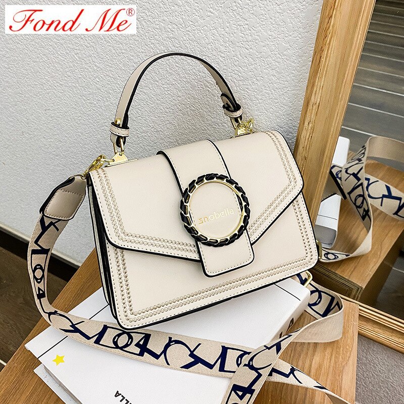 De bijpassende brede schouderband messenger bag: Wit