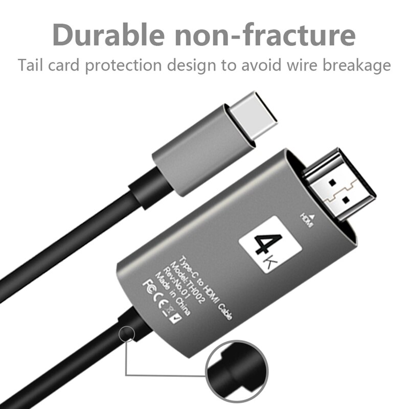 Usb-c type-c til hdmi 4k*2k uhd hdtv adapter til samsung galakse  s8 s8+  macbook grå