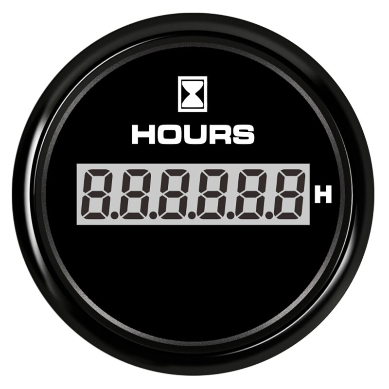 52mm Hour Hourmeter Digital Hour Meter Gauge Counter for Marine Boat Engine 0-99999.9 Range 316L Bezel with 7 color LED backligh