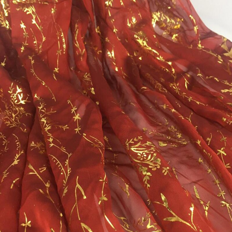 Cosplay kjole bronzing chiffon stof pil grene tyndt stof bronzeret kostume materiale gør-det-selv scene 1 meter